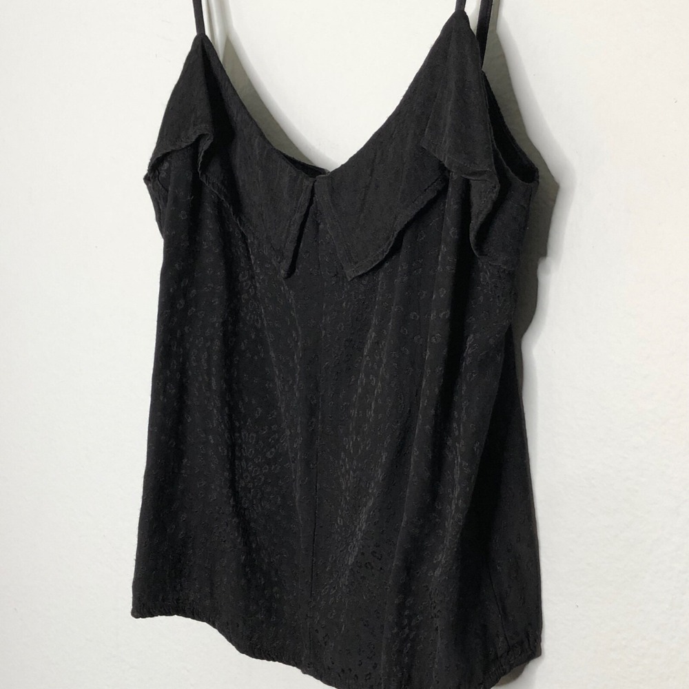 Anthropologie LACAUSA Black Jacquard Satin Cami Top Size Medium Goth - Picture 3 of 9